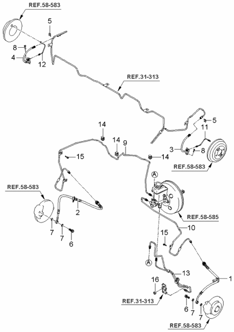 2006 Kia Rio Brake Fluid Line Diagram 1