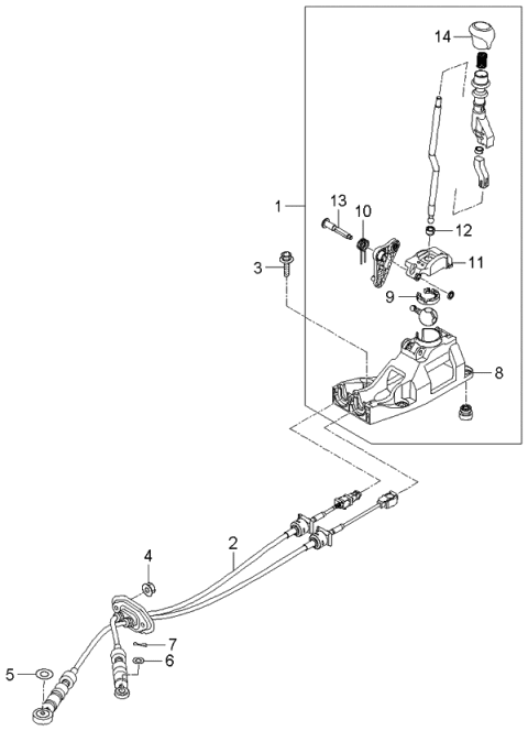 2006 Kia Rio Shaft Lever Control Diagram 2