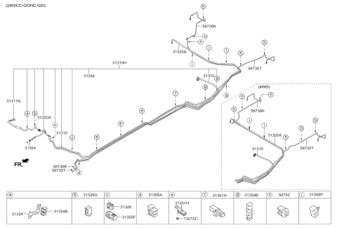 2015 Kia Sportage Tube-Fuel Return Diagram for 313203W180