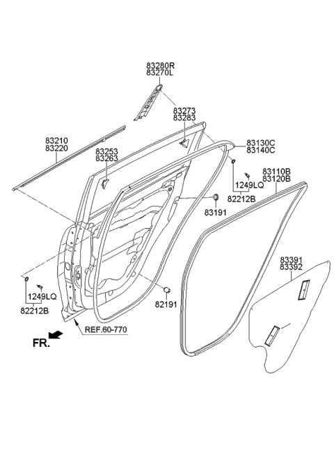 2015 Kia Sportage Rear Door Moulding Diagram