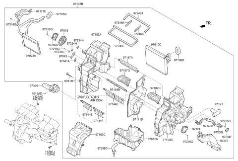 2014 Kia Sportage EVAPORATOR Assembly Diagram for 971392S000