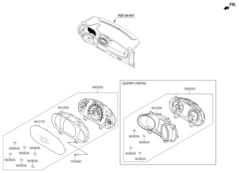 2014 Kia Sportage Cluster Assembly-Instrument Diagram for 940213W020