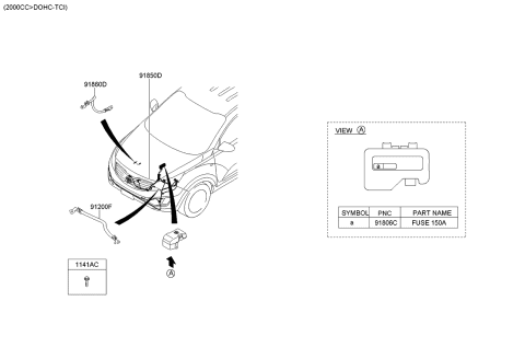 2015 Kia Sportage Battery Wiring Assembly Diagram for 918523W210