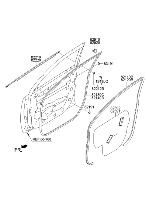 2014 Kia Sportage Moulding-Front Door Diagram