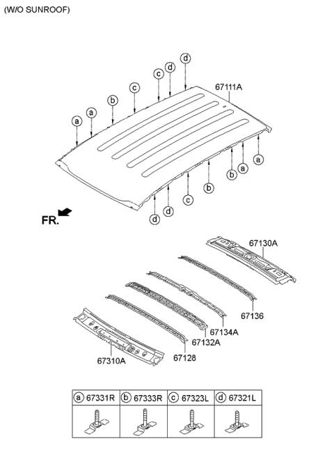 2015 Kia Sportage Roof Panel Diagram 1