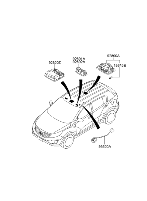 2014 Kia Sportage Mic Assembly-Hands Free Diagram for 965753W200ED