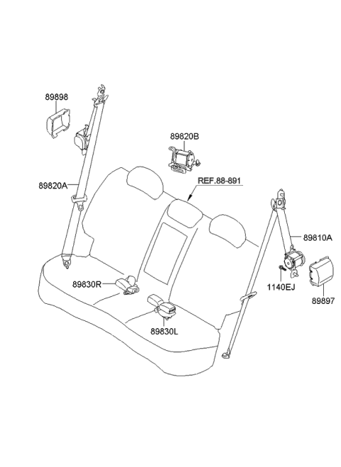 2015 Kia Sportage Rear Seat Belt Diagram