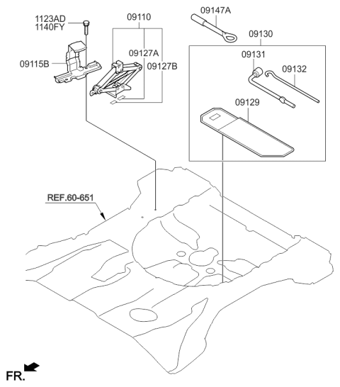 2015 Kia Sportage Jack Assembly Diagram for 091102S100