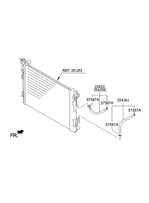 2014 Kia Sportage Hose Assembly-Oil COOLIN Diagram for 254202S000