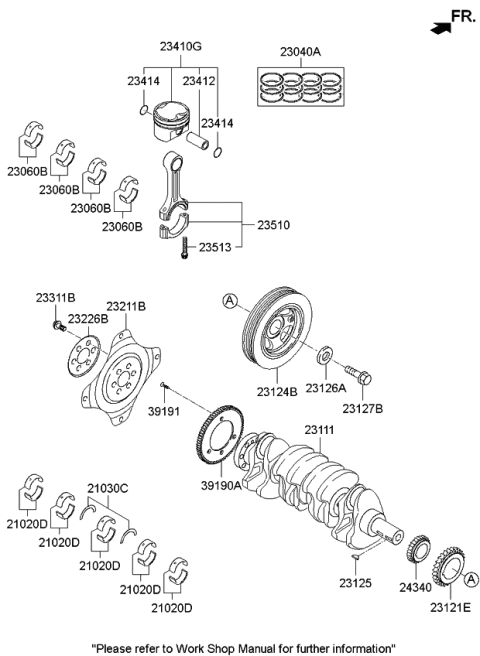 2014 Kia Sportage Crankshaft & Piston Diagram 2