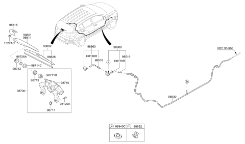 2014 Kia Sportage Hose Assembly-Rear Washer Diagram for 989503W210