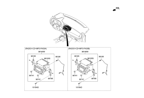 2015 Kia Sportage Audio Assembly Diagram for 961503W160WK