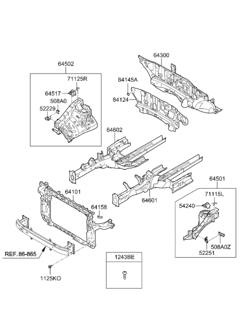 2015 Kia Sportage Bracket-Front Fender,RH Diagram for 645473W000