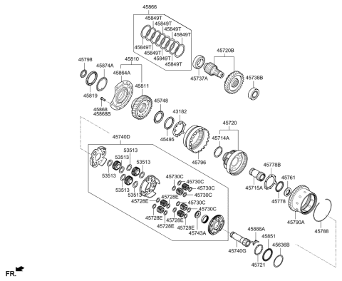 2015 Kia Sportage Gear Kit-Automatic TRANSAXLE TRANSFE Diagram for 457203B721