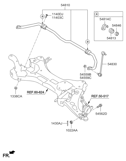 2014 Kia Sportage Bar Assembly-Front Stabilizer Diagram for 548102S700