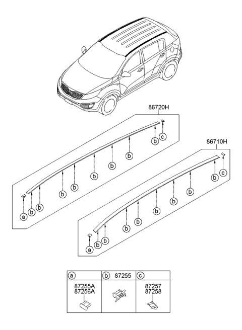 2015 Kia Sportage Roof Garnish & Rear Spoiler Diagram 1