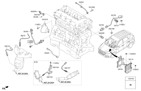 2015 Kia Sportage CAMSHAFT Position Sensor Diagram for 3935025010