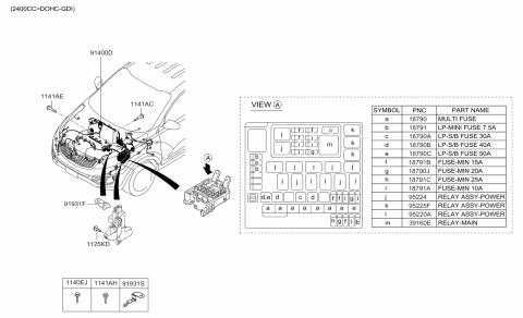 2014 Kia Sportage Bracket-Wiring Mounting Diagram for 919312S060