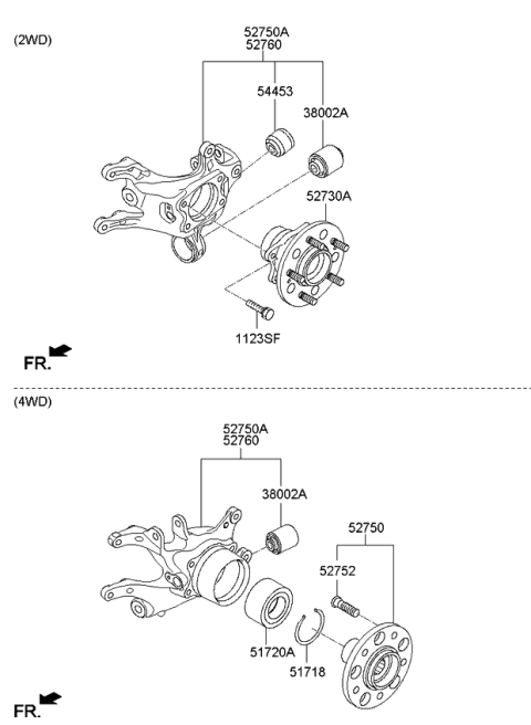 2014 Kia Sportage Carrier Assembly-Rear Axle Diagram for 527203W800