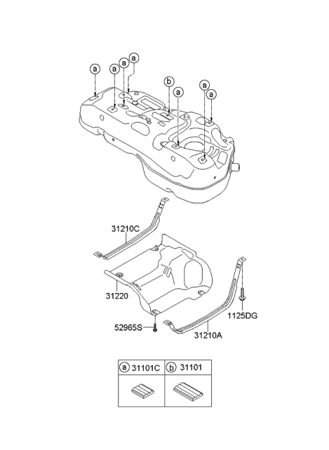 2015 Kia Sportage Pad-Fuel Tank Diagram for 311012S301
