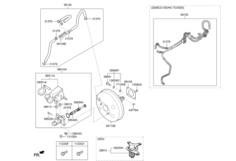 2014 Kia Sportage Brake Master Cylinder & Booster Diagram