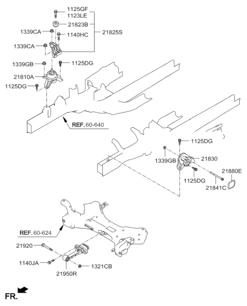 2015 Kia Sportage Engine & Transaxle Mounting Diagram 2