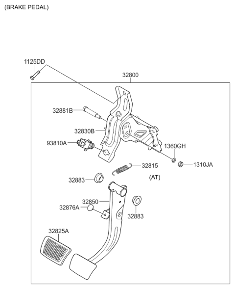 2015 Kia Sportage Arm Assembly-Brake Pedal Diagram for 328102S105