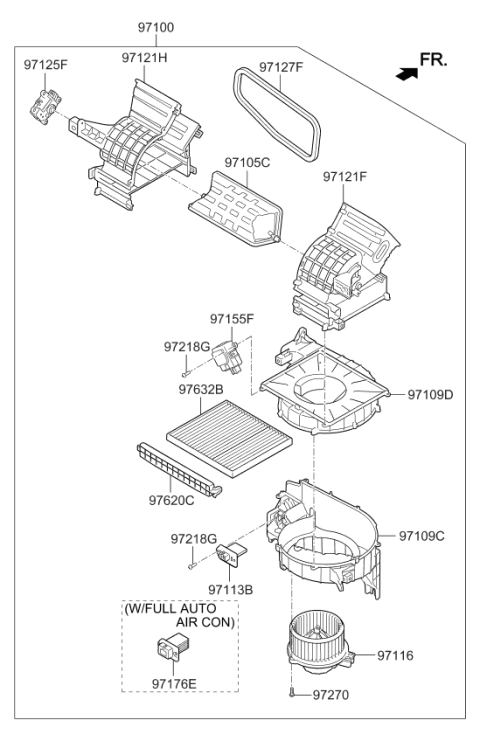 2014 Kia Sportage Blower Unit Diagram for 971002S060