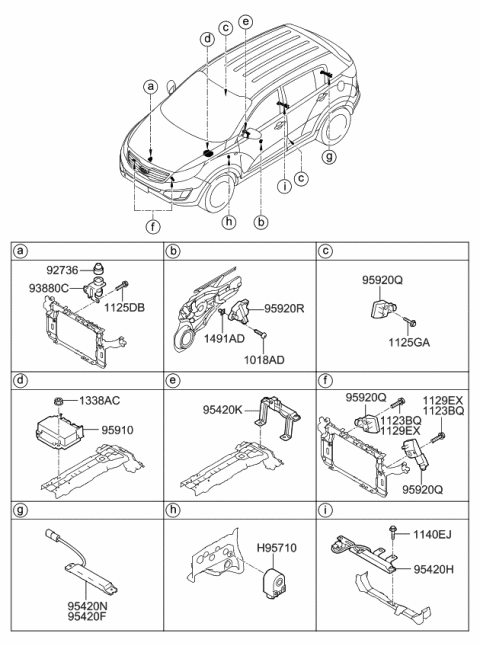 2015 Kia Sportage Smartkey Antenna Diagram for 954203W100