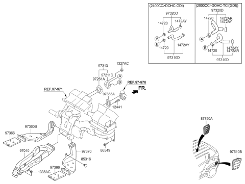 2014 Kia Sportage Hose Assembly-Water Outlet Diagram for 973123W000