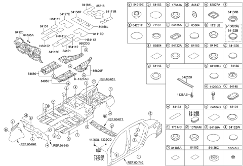 2011 Kia Optima Hybrid Plug-Seal Diagram for 711074A000