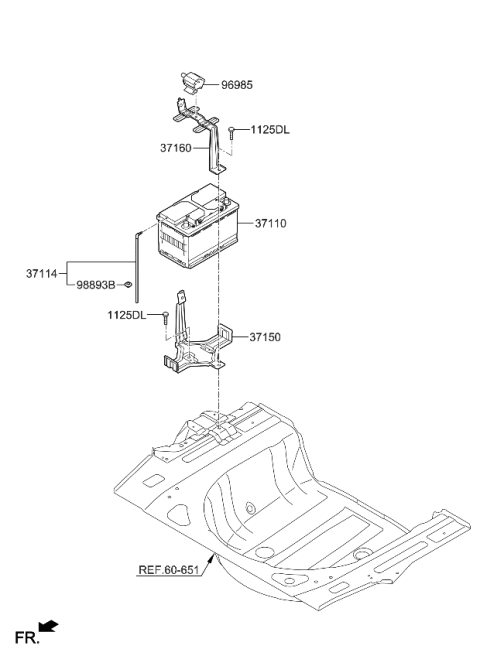 2012 Kia Optima Hybrid Battery & Cable Diagram