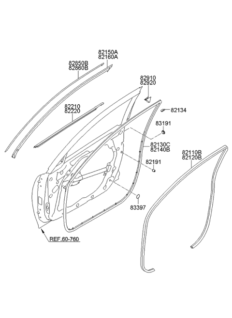 2013 Kia Optima Hybrid Moulding-Front Door Diagram