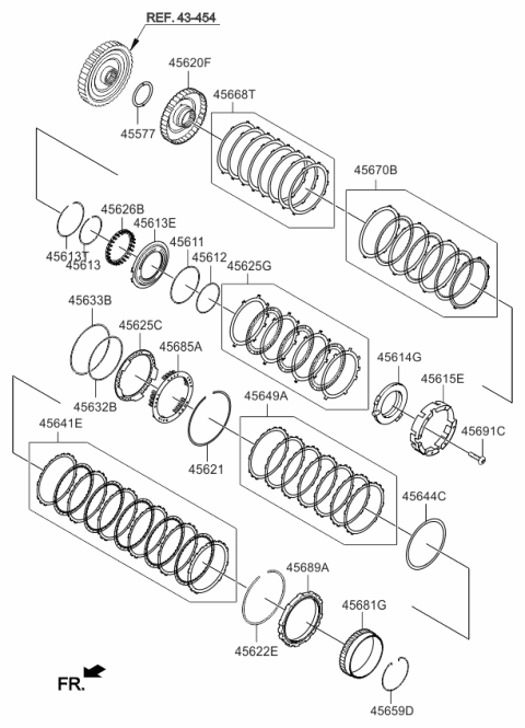 2012 Kia Optima Hybrid Transaxle Brake-Auto Diagram