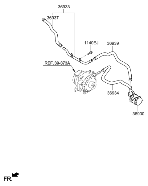 2013 Kia Optima Hybrid Hose-EWP Outlet Diagram for 369343D000