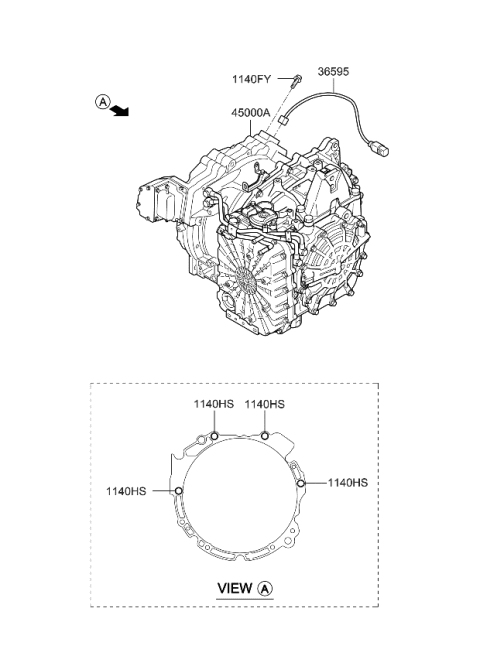 2011 Kia Optima Hybrid Transaxle Assy-Auto Diagram