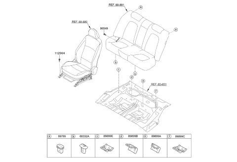 2012 Kia Optima Hybrid Hardware-Seat Diagram