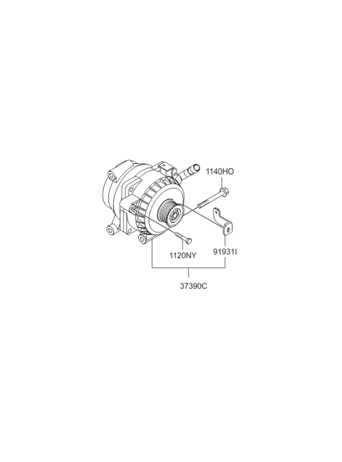 2011 Kia Optima Hybrid Housing Assembly-Generator Diagram for 373902G920