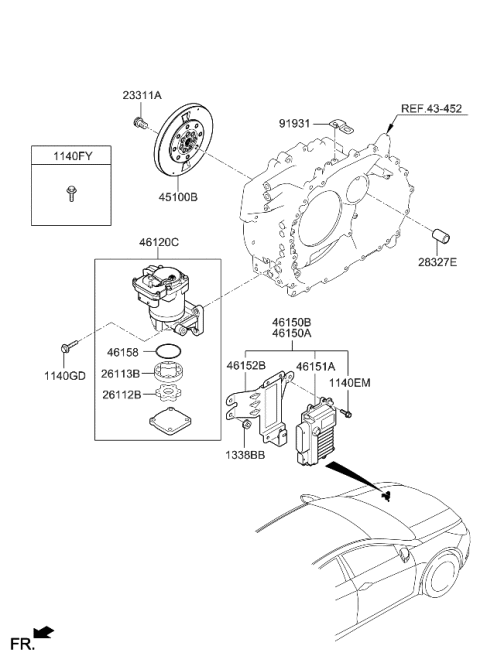 2013 Kia Optima Hybrid Oil Pump Control Diagram for 461503D120