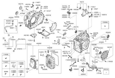 2012 Kia Optima Hybrid Lever-Automatic Transaxle Manual Control Diagram for 459323B600