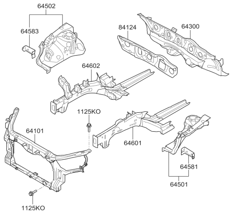 2011 Kia Optima Hybrid Panel Assembly-Fender Apron Diagram for 645014U000