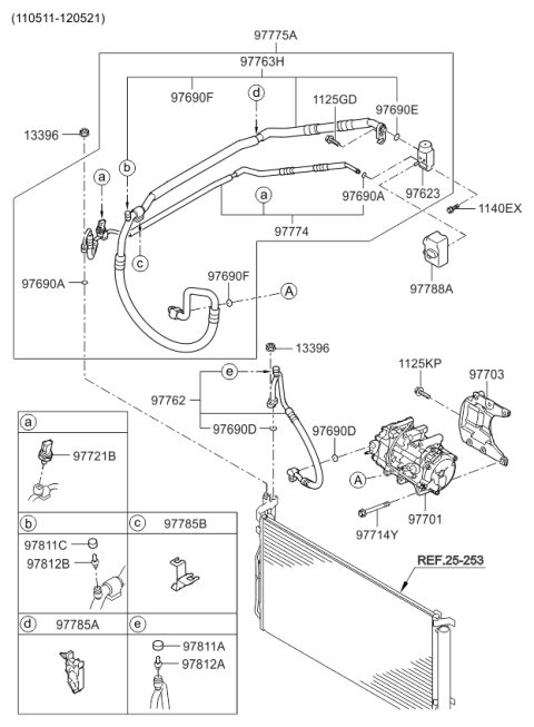 2011 Kia Optima Hybrid Liquid Pipe Diagram for 977744R000