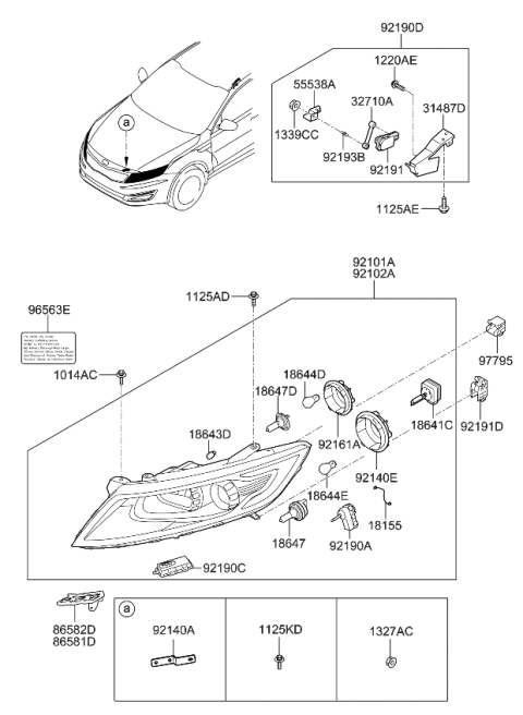 2011 Kia Optima Hybrid Bulb Diagram for 1864428087N