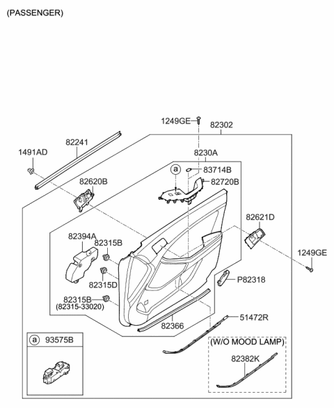 2012 Kia Optima Hybrid Handle Assembly-Front Door Grip Diagram for 827402T010MB2