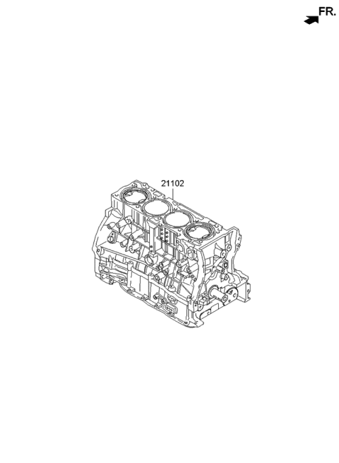 2012 Kia Optima Hybrid Engine Assembly-Short Diagram for 292TH2GA26D