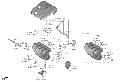2013 Kia Optima Hybrid Gasket-Intake Manifold Diagram for 283132G800