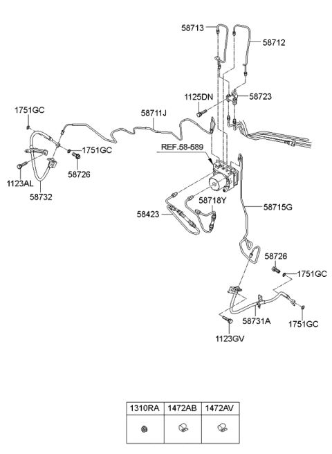 2013 Kia Optima Hybrid Tube-Hydraulic Module To Connector Diagram for 587134U000