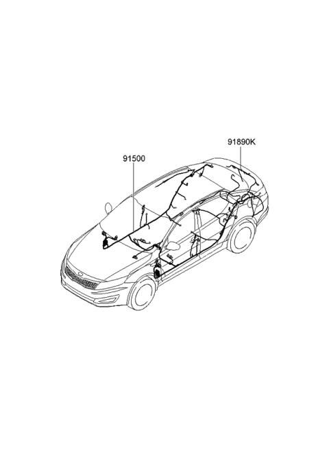 2013 Kia Optima Hybrid Wiring Harness-Floor Diagram