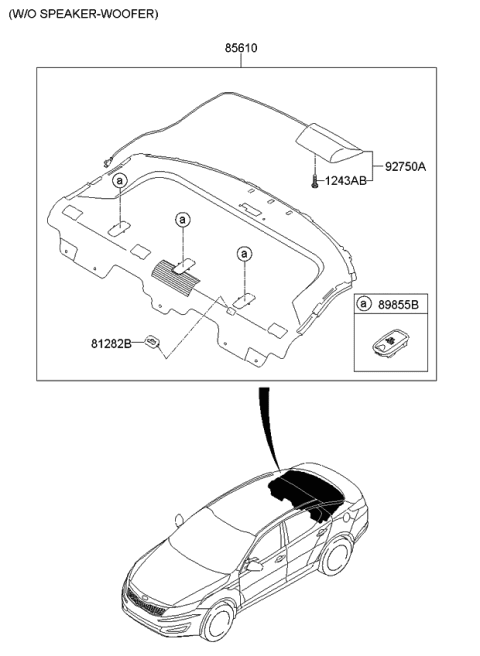 2011 Kia Optima Hybrid Rear Package Tray Diagram 1