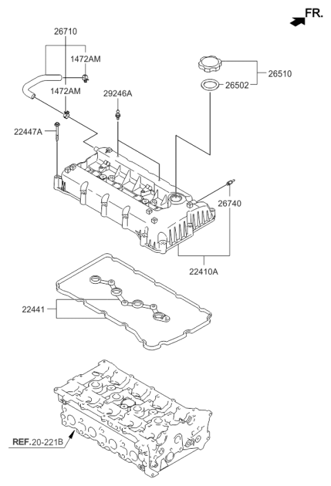 2012 Kia Optima Hybrid Rocker Cover Diagram